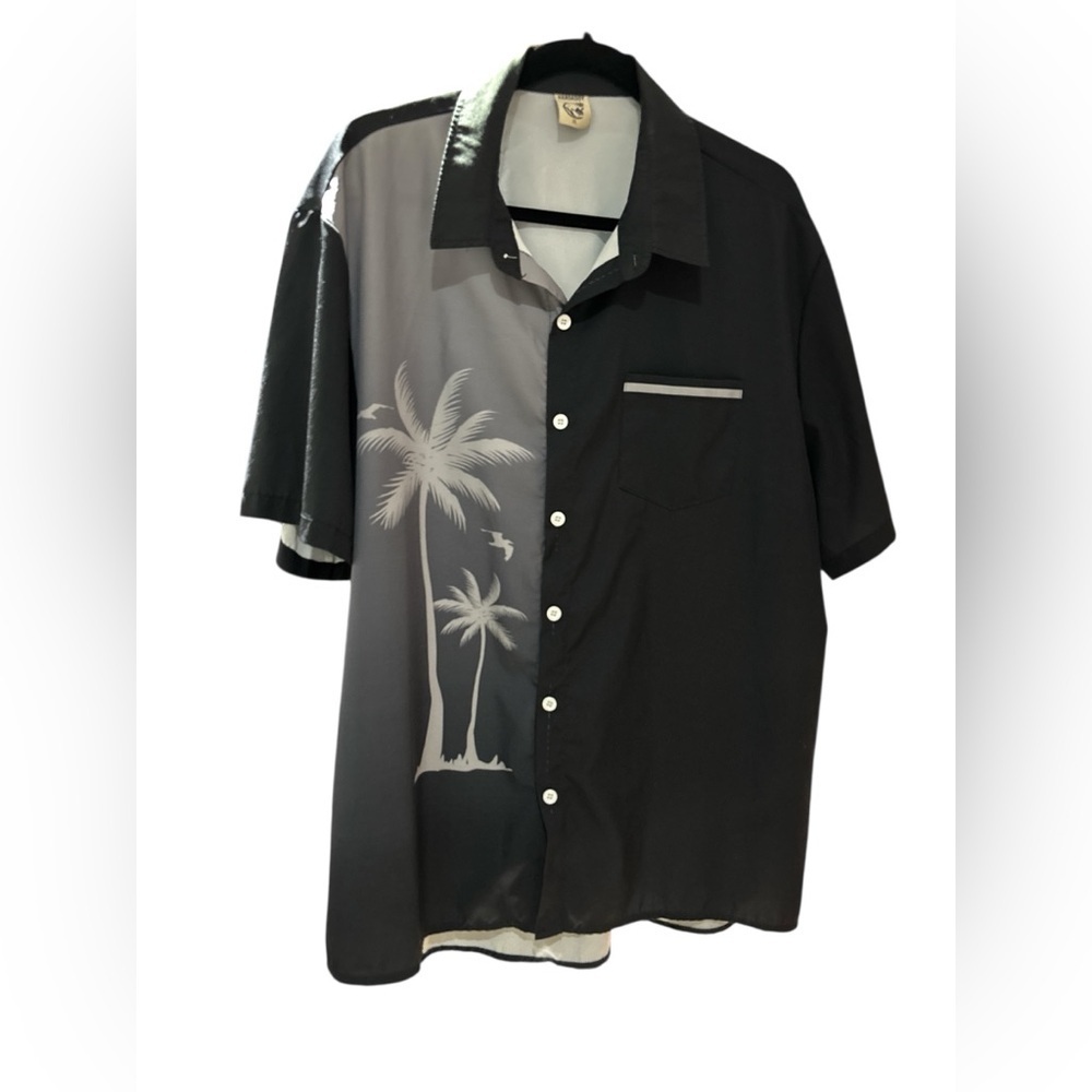 Tropical Vibes Black and Gray Men's Shirt